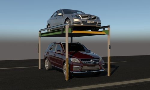 Beamless Design Four Column Hydraulic Lift For Limited Parking And Large Footprint Issues