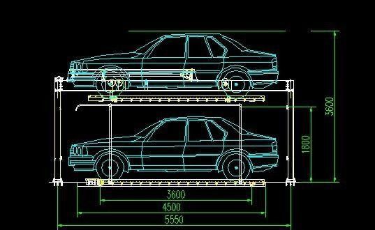 Beamless Design Four Column Hydraulic Lift For Limited Parking And Large Footprint Issues