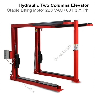 Hydraulic Two Columns Elevator for Smooth and Stable Lifting Motor 220 VAC / 60 Hz / 1 Ph Overall Length 174 Inches