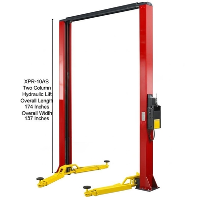 XPR-10AS Two Column Hydraulic Lift Overall Length 174 Inches Overall Width 137 Inches